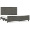 vidaXL Posteljni okvir z vzglavjem temno siv 180x200 cm žamet
