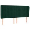 vidaXL Vzglavje z u&scaron;esi temno zeleno 163x23x118/128 cm žamet