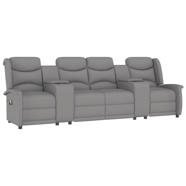 vidaXL Masažni &scaron;tirised z držali za skodelico svetlo siv