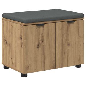 vidaXL Klop za čevlje z blazino Artisan hrast 60 x 38 x 46 cm