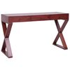 vidaXL Računalni&scaron;ka miza rjava 132x47x77 cm trden mahagonij