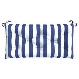 vidaXL Blazina za vrtno klop modre in bele črte 110x50x7 cm blago