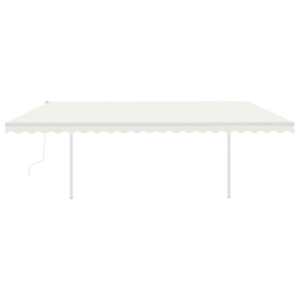 vidaXL Avtomatsko zložljiva tenda s stebrički 5x3 m krem