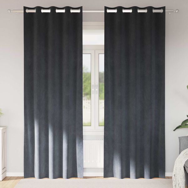 vidaXL Zatemnitvene zavese 2 pcs Svetlo siva 140 x 225 cm Žamet