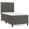 vidaXL Box spring postelja z vzmetnico temno siv 90x190 cm žamet