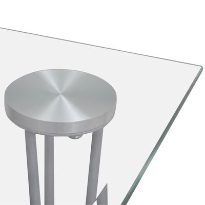 vidaXL Jedilna miza s stekleno površino prosojna