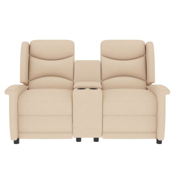 vidaXL Masažni dvosed z držali za skodelico krem