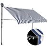 vidaXL Ročno zložljiva tenda z LED lučkami 300 cm modra in bela