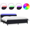 vidaXL Box spring postelja z vzmetnico LED črna 180x210 cm žamet