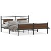 vidaXL Kovinski posteljni okvir brez vzmetnice rjavi hrast 183x213 cm