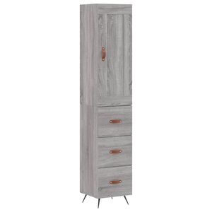 vidaXL Visoka omara siva sonoma 34,5x34x180 cm inženirski les