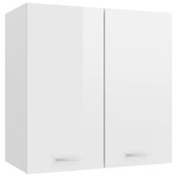 vidaXL Viseča omarica visok sijaj bela 60x31x60 cm iverna plošča