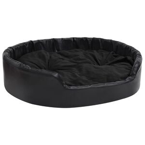 vidaXL Pasja postelja črna 99x89x21 cm pli&scaron; in umetno usnje