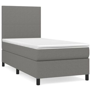 vidaXL Box spring postelja z vzmetnico temno siva 80x200 cm blago