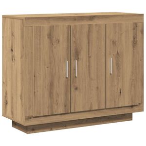vidaXL Sideboard artisian hrast 92x35x75 cm konstruiran les