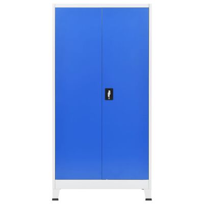 vidaXL Pisarniška omara kovinska 90x40x180 cm sive in modre barve