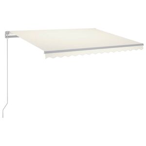 vidaXL Ročno zložljiva tenda z LED lučmi 300x250 cm krem
