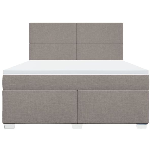 vidaXL Box spring postelja z vzmetnico taupe 180x200 cm blago