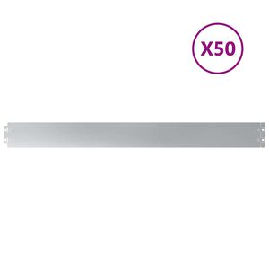 vidaXL Robovi trave 50 kos 10 x 103 cm Pocinkano jeklo Srebrna