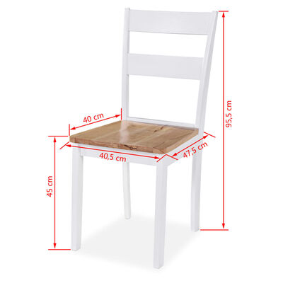 vidaXL Jedilni stoli 6 kosov beli iz trdnega kavčukovca