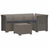 vidaXL 4-sedežna vrtna sofa z blazinami, rattan videz PP Svetlo siva