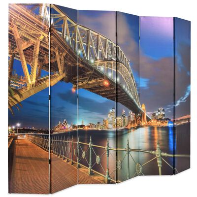 vidaXL Zložljiv paravan 228x170 cm Sydneyski pristaniški most