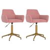 vidaXL Vrtljiv jedilni stol 2 kosa roza žamet