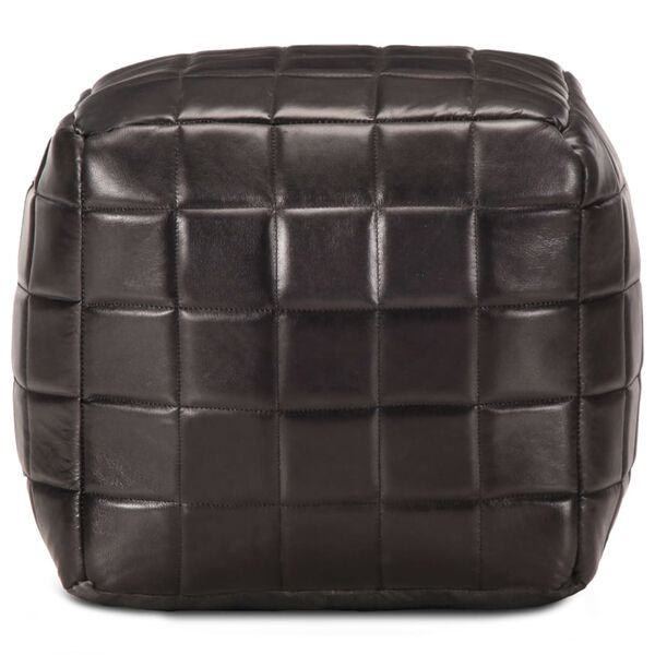 vidaXL Tabure črn 40x40x40 cm pravo kozje usnje