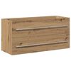 vidaXL Omarica za umivalnik v kopalnici, hrastov les 100x38,5x48 cm
