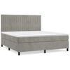 vidaXL Box spring postelja z vzmetnico svetlo siva 140x200 cm žamet
