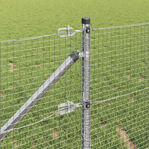 vidaXL Steber ograje. srebrna 25 x 1 m (19 x 19 mm mreža) Jeklo