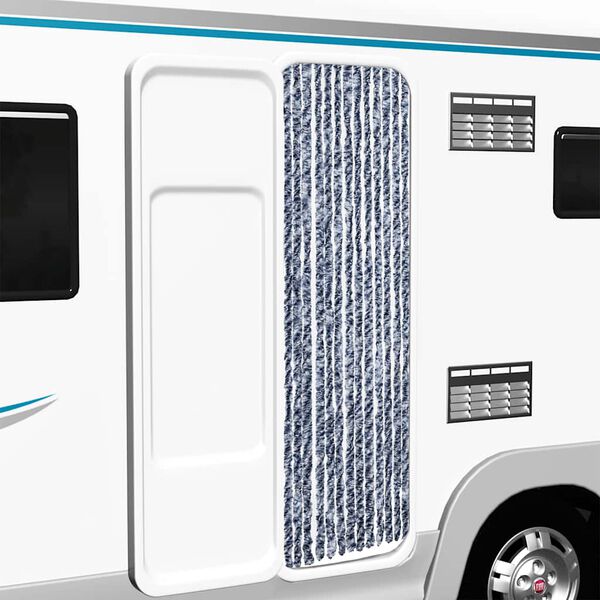 vidaXL Zavesa proti mrčesu modra in bela 56x200 cm &scaron;enilja