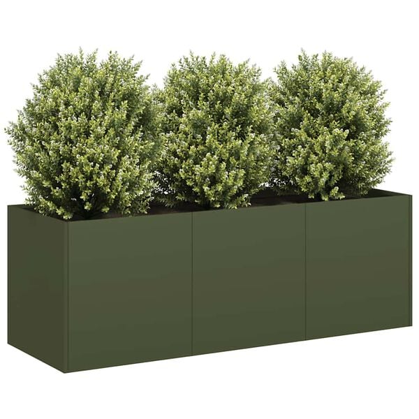 vidaXL Sadilnik Olive Green 120x40x40 cm Hladno valjano jeklo
