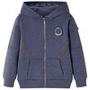 Otro&scaron;ki pulover s kapuco in zadrgo temno moder melanž 92