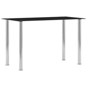 vidaXL Jedilna miza črna 120x60x75 cm kaljeno steklo
