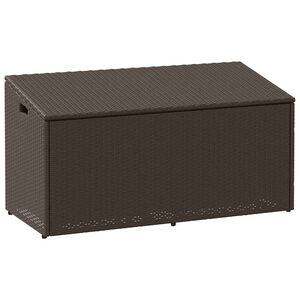 vidaXL Vrtna &scaron;katla rjava 110x50x58 cm poli ratan