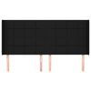 vidaXL Vzglavje z u&scaron;esi črno 183x16x118/128 cm blago