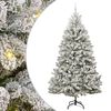 vidaXL Umetno Zložljivo Božično Drevo 300 LED Zelena in Bela 300 cm