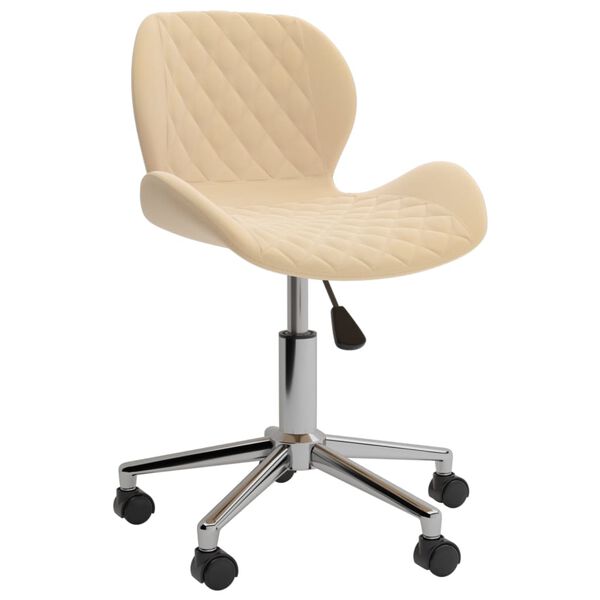 vidaXL Vrtljiv jedilni stol 2 kosa krem žamet