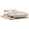 vidaXL Posteljni okvir brez vzmetnice 135x190 cm trdna borovina