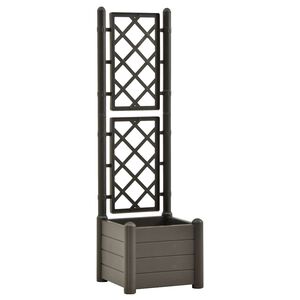 vidaXL Vrtno cvetlično korito z oporno mrežo 43x43x142 cm PP antracit