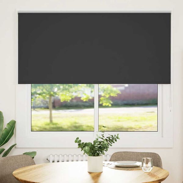 vidaXL Roleta Blackout Black 145x175 cm Širina tkanine 141,6 cm