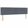 vidaXL LED glava postelje z LED trakami Temno siva 180 cm Žamet