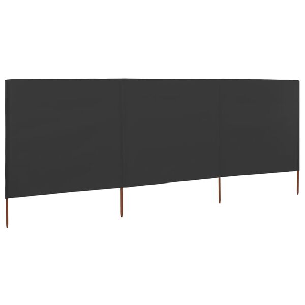 vidaXL 3-panelni vetrobran tkanina 400x160 cm antraciten