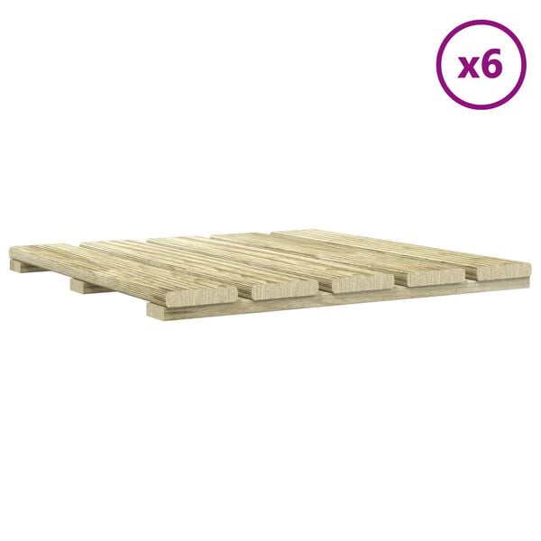 vidaXL Tla za teraso 6 pcs Zelena 50 x 50 cm Zeleni impregniran bor