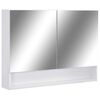 vidaXL LED kopalni&scaron;ka omarica z ogledalom bela 80x15x60 cm MDF