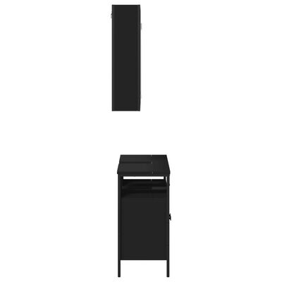 vidaXL Kopalniško pohištvo 2 kosa črne barve inženirski les