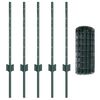 vidaXL Ograja s stebrom Zelena 0,6 x 10 m Jeklo in PVC