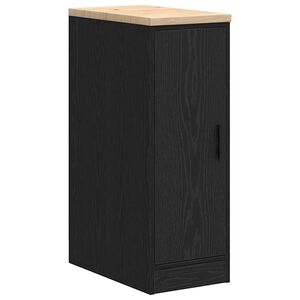 vidaXL Garažna omara za shranjevanje črna 30x51x85 cm trdna borovina