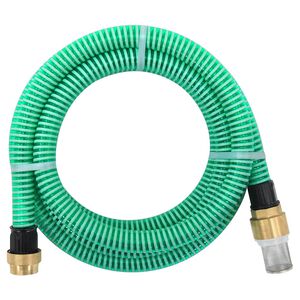 vidaXL Sesalna cev z medeninastimi priključki zelena 1,1" 3 m PVC
